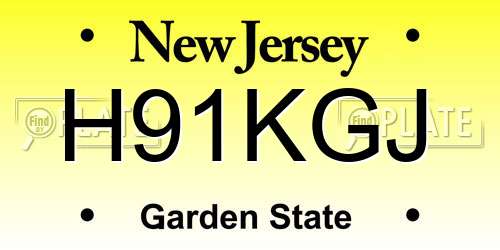 H91KGJ New Jersey License Plate