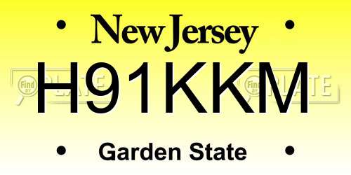 H91KKM New Jersey License Plate