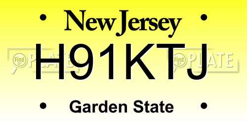 H91KTJ New Jersey License Plate