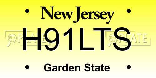 H91LTS New Jersey License Plate
