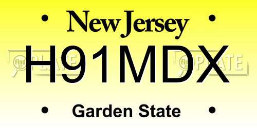 H91MDX New Jersey License Plate