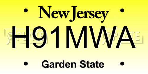 H91MWA New Jersey License Plate