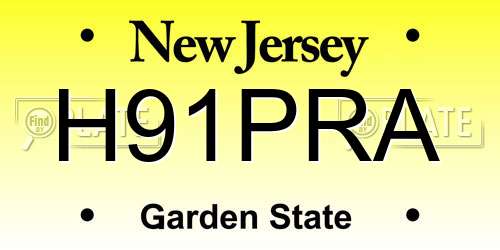 H91PRA New Jersey License Plate