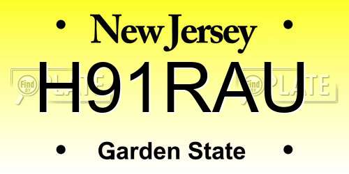 H91RAU New Jersey License Plate
