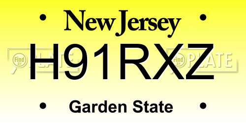 H91RXZ New Jersey License Plate