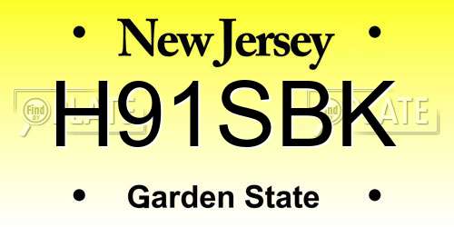 H91SBK New Jersey License Plate