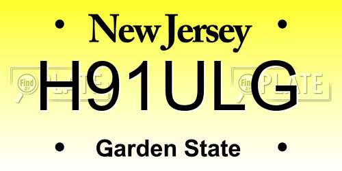 H91ULG New Jersey License Plate