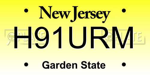 H91URM New Jersey License Plate
