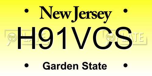 H91VCS New Jersey License Plate