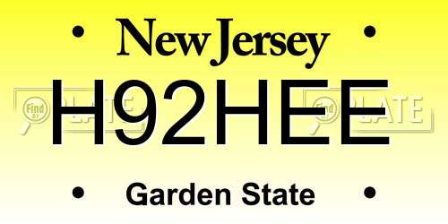 H92HEE New Jersey License Plate