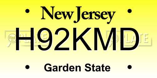 H92KMD New Jersey License Plate