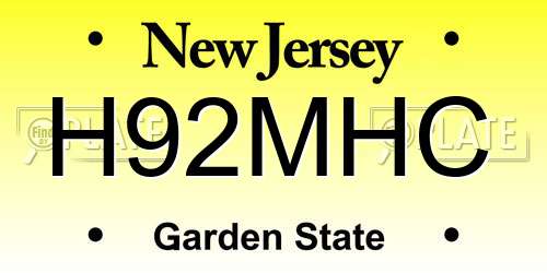 H92MHC New Jersey License Plate
