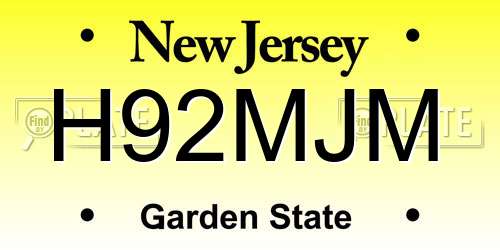 H92MJM New Jersey License Plate