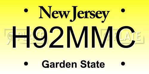 H92MMC New Jersey License Plate