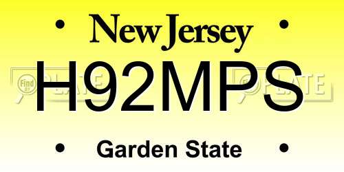 H92MPS New Jersey License Plate