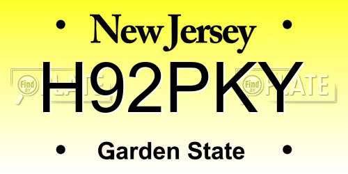 H92PKY New Jersey License Plate