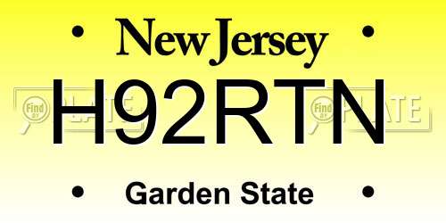 H92RTN New Jersey License Plate