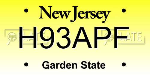 H93APF New Jersey License Plate