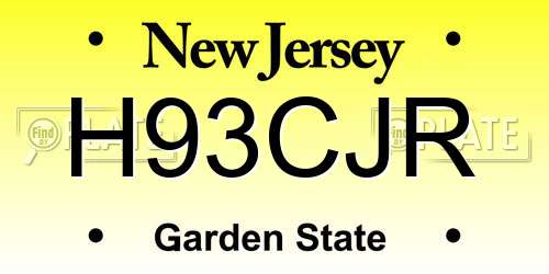 H93CJR New Jersey License Plate