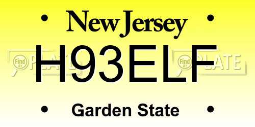 H93ELF New Jersey License Plate