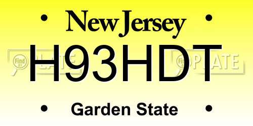 H93HDT New Jersey License Plate