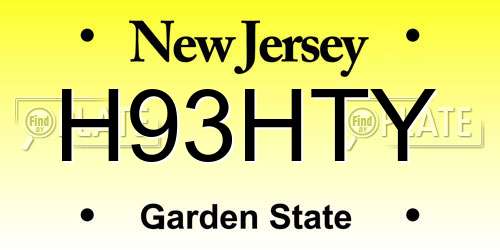 H93HTY New Jersey License Plate