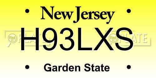 H93LXS New Jersey License Plate
