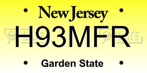 H93MFR New Jersey License Plate