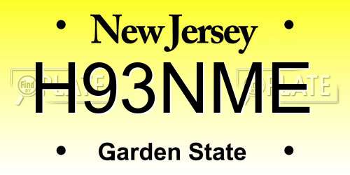 H93NME New Jersey License Plate