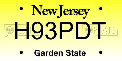 H93PDT New Jersey License Plate