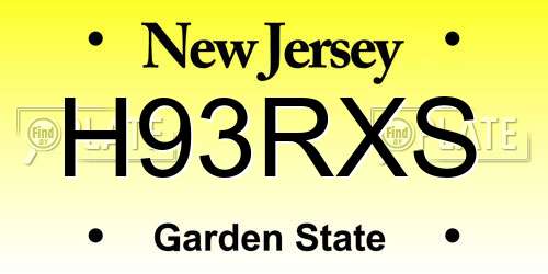H93RXS New Jersey License Plate