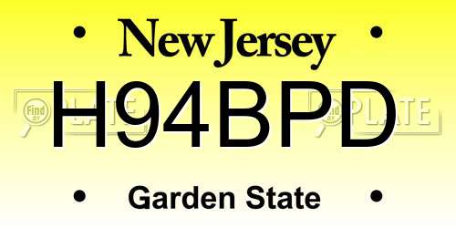 H94BPD New Jersey License Plate