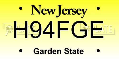H94FGE New Jersey License Plate