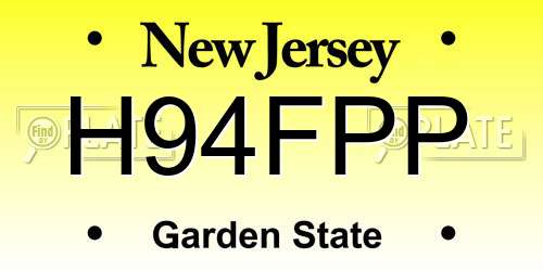 H94FPP New Jersey License Plate