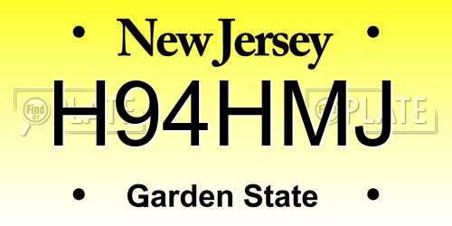H94HMJ New Jersey License Plate