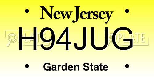 H94JUG New Jersey License Plate