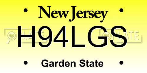 H94LGS New Jersey License Plate