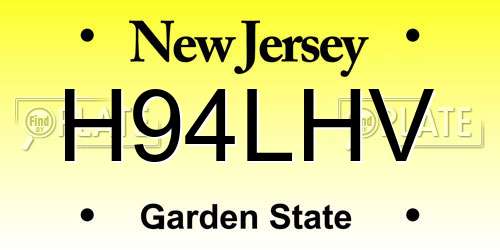H94LHV New Jersey License Plate