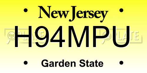 H94MPU New Jersey License Plate