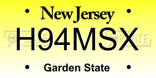 H94MSX New Jersey License Plate