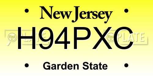 H94PXC New Jersey License Plate
