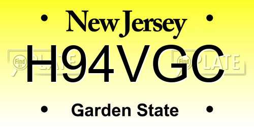 H94VGC New Jersey License Plate