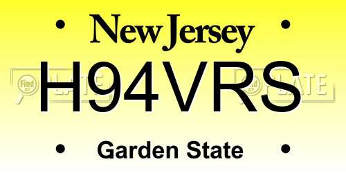 H94VRS New Jersey License Plate