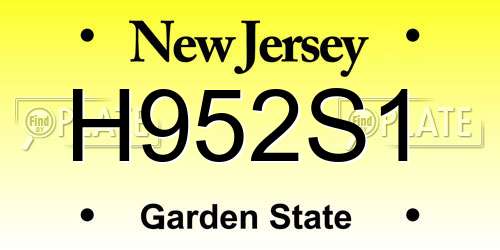 H952S1 New Jersey License Plate