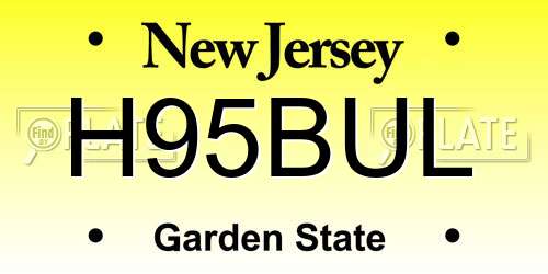 H95BUL New Jersey License Plate