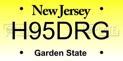H95DRG New Jersey License Plate