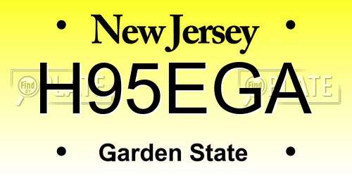 H95EGA New Jersey License Plate