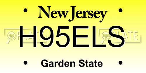H95ELS New Jersey License Plate
