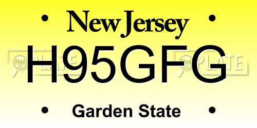 H95GFG New Jersey License Plate