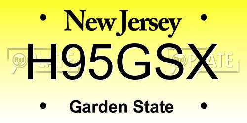 H95GSX New Jersey License Plate